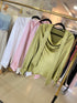 Cowl Neckline Lace Long Sleeves Tops